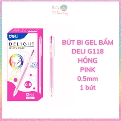 [HOTIS] Bút bi gel bấm 12 màu ngòi 0.5mm DELI Delight Gel Pen nhanh khô viết đều trơn tru lâu hết mực - G118