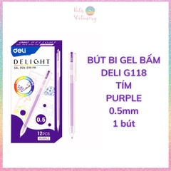 [HOTIS] Bút bi gel bấm 12 màu ngòi 0.5mm DELI Delight Gel Pen nhanh khô viết đều trơn tru lâu hết mực - G118