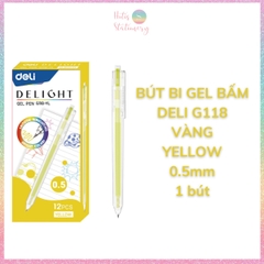 [HOTIS] Bút bi gel bấm 12 màu ngòi 0.5mm DELI Delight Gel Pen nhanh khô viết đều trơn tru lâu hết mực - G118