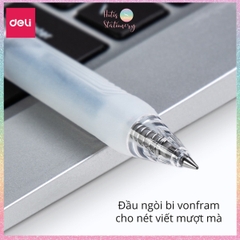 [HOTIS] 1 cây Bút bi gel bấm DELI ngòi 0.5mm bút bi bấm mực đều nhanh khô - A575/S101/A623/A057b/S60st/S60Pro