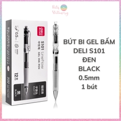 [HOTIS] 1 cây Bút bi gel bấm DELI ngòi 0.5mm bút bi bấm mực đều nhanh khô - A575/S101/A623/A057b/S60st/S60Pro