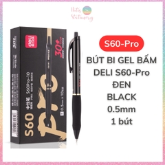 [HOTIS] 1 cây Bút bi gel bấm DELI ngòi 0.5mm bút bi bấm mực đều nhanh khô - A575/S101/A623/A057b/S60st/S60Pro