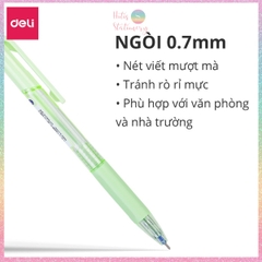 [HOTIS] Set 4 Bút bi bấm DELI Xtream mực xanh ngòi 0.7mm viết nét đều trơn tru