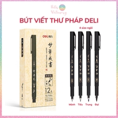 [HOTIS] Bút viết thư pháp DELI bút luyện viết chữ calligraphy, vẽ tranh thủy mặc, viết hán tự, chữ Hàn, chữ Kanji