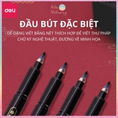 [HOTIS] Bút viết thư pháp DELI bút luyện viết chữ calligraphy, vẽ tranh thủy mặc, viết hán tự, chữ Hàn, chữ Kanji
