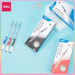 [HOTIS] Bút bi bấm văn phòng DELI ARROW 3 màu mực xanh đen đỏ ngòi 0.7mm viết nét đều trơn tru phù hợp cho học sinh