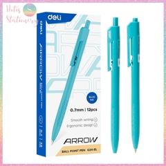[HOTIS] Bút bi bấm văn phòng DELI ARROW 3 màu mực xanh đen đỏ ngòi 0.7mm viết nét đều trơn tru phù hợp cho học sinh