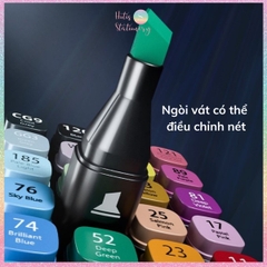 [HOTIS] Bút màu dạ Marker 2 đầu chuyên nghiệp DELI vẽ tranh viết calligraphy 30/40/60/80 màu - Kèm Túi vải