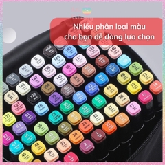 [HOTIS] Bút màu dạ Marker 2 đầu chuyên nghiệp DELI vẽ tranh viết calligraphy 30/40/60/80 màu - Kèm Túi vải