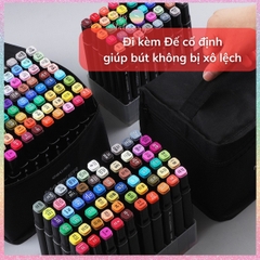 [HOTIS] Bút màu dạ Marker 2 đầu chuyên nghiệp DELI vẽ tranh viết calligraphy 30/40/60/80 màu - Kèm Túi vải