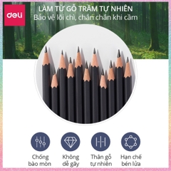 [HOTIS] Hộp 12 cây Bút chì phác thảo phiên bản cao cấp Deli Nuevo bút chì 2B, 4B - Dành cho mỹ thuật chuyên nghiệp độ đậm chuẩn