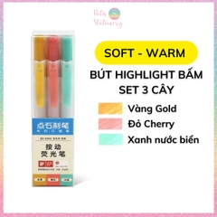 [HOTIS] Set 3 cây Bút highlight bấm DS-805s có lõi thay thế, màu đẹp, tiện lợi, tiết kiệm