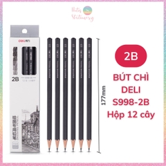 [HOTIS] Hộp 12 cây Bút chì phác thảo phiên bản cao cấp Deli Nuevo bút chì 2B, 4B - Dành cho mỹ thuật chuyên nghiệp độ đậm chuẩn