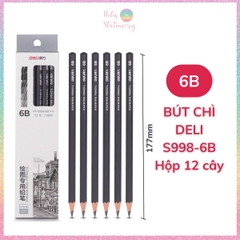 [HOTIS] Hộp 12 cây Bút chì phác thảo phiên bản cao cấp Deli Nuevo bút chì 2B, 4B - Dành cho mỹ thuật chuyên nghiệp độ đậm chuẩn