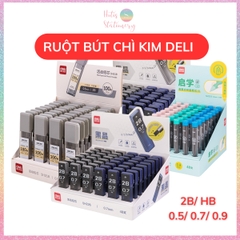 [HOTIS] Ruột bút chì kim 0.5/ 0.7 / 0.9mm Deli, ngòi chì kim 2B HB, lõi chì bấm nhỏ gọn tiện lợi