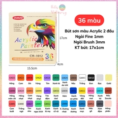 [HOTIS] Set 12/24/36 Bút sơn màu Acrylic Painter Chotune vẽ tranh tô màu trên nhiều chất liệu