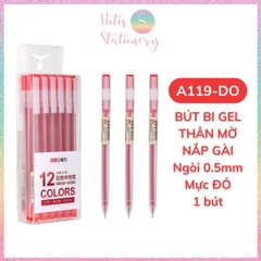 [HOTIS] Bút gel ngòi kim 0.5mm Deli G67/ A117 / A119 thân mờ nắp gài dành cho học sinh sinh viên nvvp