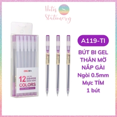 [HOTIS] Bút gel ngòi kim 0.5mm Deli G67/ A117 / A119 thân mờ nắp gài dành cho học sinh sinh viên nvvp
