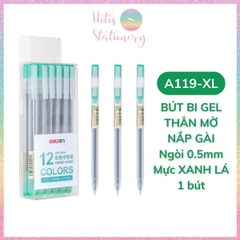 [HOTIS] Bút gel ngòi kim 0.5mm Deli G67/ A117 / A119 thân mờ nắp gài dành cho học sinh sinh viên nvvp