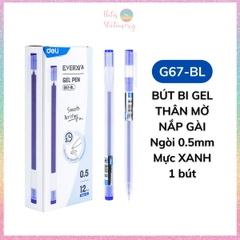 [HOTIS] Bút gel ngòi kim 0.5mm Deli G67/ A117 / A119 thân mờ nắp gài dành cho học sinh sinh viên nvvp