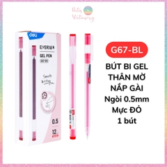 [HOTIS] Bút gel ngòi kim 0.5mm Deli G67/ A117 / A119 thân mờ nắp gài dành cho học sinh sinh viên nvvp