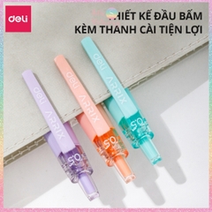 [HOTIS] Bút bi gel bấm DELI G09 vỏ màu pastel phối nhũ ngòi 0.5mm - Mực Xanh, Đen