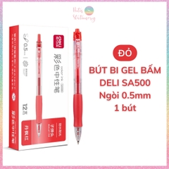 [HOTIS] 10 Màu - Bút bi gel bấm DELI SA500 ngòi 0.5mm bút gel nhiều màu trang trí