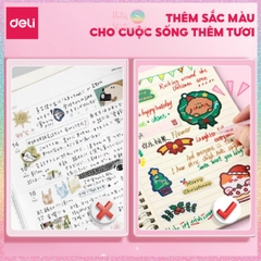 [HOTIS] 10 Màu - Bút bi gel bấm DELI SA500 ngòi 0.5mm bút gel nhiều màu trang trí