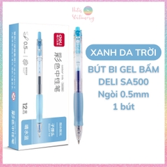 [HOTIS] 10 Màu - Bút bi gel bấm DELI SA500 ngòi 0.5mm bút gel nhiều màu trang trí