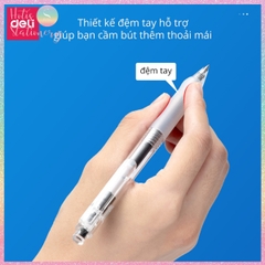 [HOTIS] Hộp 5 bút bi gel bấm DELI A575 ngòi 0.5mm bút bi bấm mực đều nhanh khô
