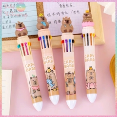 [HOTIS] Bút bi bấm 10 màu Capybara, Cá heo họa tiết hoạt hình dễ thương