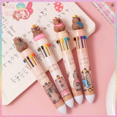 [HOTIS] Bút bi bấm 10 màu Capybara, Cá heo họa tiết hoạt hình dễ thương