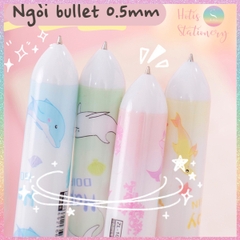 [HOTIS] Bút bi bấm 10 màu Capybara, Cá heo họa tiết hoạt hình dễ thương