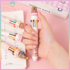 [HOTIS] Bút bi bấm 10 màu Capybara, Cá heo họa tiết hoạt hình dễ thương