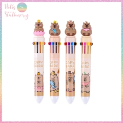 [HOTIS] Bút bi bấm 10 màu Capybara, Cá heo họa tiết hoạt hình dễ thương