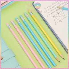 [HOTIS] Set 10 cây Bút chì gỗ 2B Deli màu pastel, chì đậm an toàn, phù hợp học sinh, sinh viên, nvvp