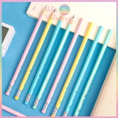 [HOTIS] Set 10 cây Bút chì gỗ 2B Deli màu pastel, chì đậm an toàn, phù hợp học sinh, sinh viên, nvvp