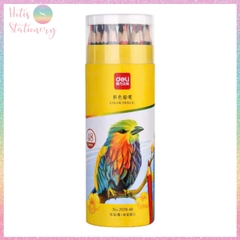 [HOTIS] Bộ 12/24/36/48 Bút chì màu gốc dầu dạng cốc DELI màu sắc tươi sáng, không dễ gãy, màu chì học sinh chuyên nghiệp