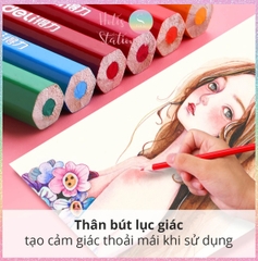 [HOTIS] Bộ 12/24/36/48 Bút chì màu gốc dầu dạng cốc DELI màu sắc tươi sáng, không dễ gãy, màu chì học sinh chuyên nghiệp