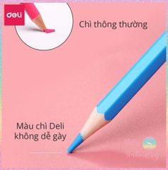 [HOTIS] Bộ 12/24/36/48 Bút chì màu gốc dầu dạng cốc DELI màu sắc tươi sáng, không dễ gãy, màu chì học sinh chuyên nghiệp