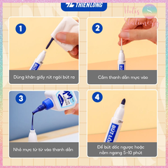 [HOTIS] Mực Nạp Bút Lông Bảng Thiên Long WBI-01 (25ml) - Mực Đậm, Tươi Màu, Tiết Kiệm, Kèm Dụng Cụ Bơm