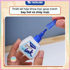 [HOTIS] Mực Nạp Bút Lông Bảng Thiên Long WBI-01 (25ml) - Mực Đậm, Tươi Màu, Tiết Kiệm, Kèm Dụng Cụ Bơm
