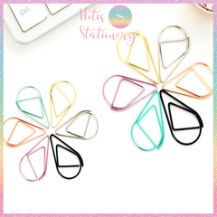 [HOTIS] Set 50/ 100 cái kẹp giấy kim loại hình giọt nước 7 màu trang trí thiệp cưới, kẹp giấy note