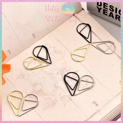 [HOTIS] Set 50/ 100 cái kẹp giấy kim loại hình giọt nước 7 màu trang trí thiệp cưới, kẹp giấy note