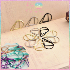 [HOTIS] Set 50/ 100 cái kẹp giấy kim loại hình giọt nước 7 màu trang trí thiệp cưới, kẹp giấy note