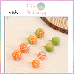 [HOTIS] Đinh ghim bảng gỗ bần hình trái tắc - 4 mẫu siêu dễ thương