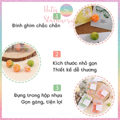 [HOTIS] Đinh ghim bảng gỗ bần hình trái tắc - 4 mẫu siêu dễ thương