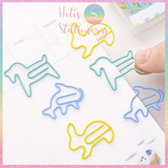 [HOTIS] Set 12 kẹp giấy paper clip hình thú dễ thương, kẹp kim loại văn phòng