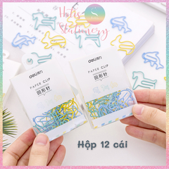 [HOTIS] Set 12 kẹp giấy paper clip hình thú dễ thương, kẹp kim loại văn phòng