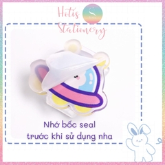 [HOTIS] Kẹp giấy acrylic trong suốt in hình hoạt hình, hình thú, đồ ăn